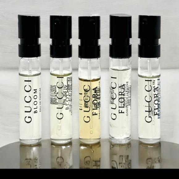 Gucci  Pouch AndBloom and Flora Fragrance Collection Boxed Five Samples Plus Two - Picture 3 of 12